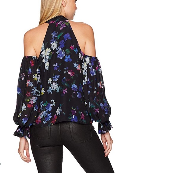 Milly Viola Silk Cold-Shoulder Top - Picture 4 of 7